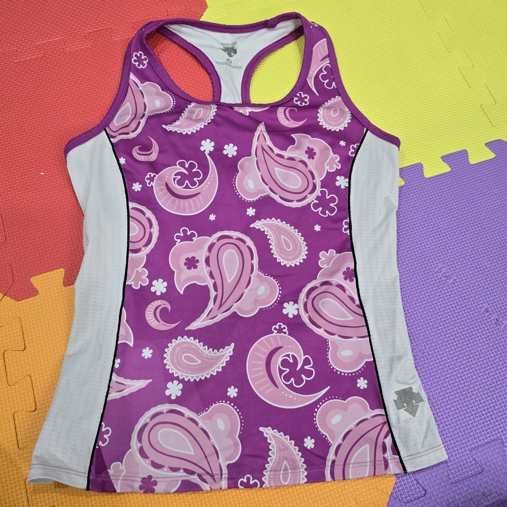 Descente Women's Cycling Tank Top Jersey Size M Purple Paisley Sleeveless Canada